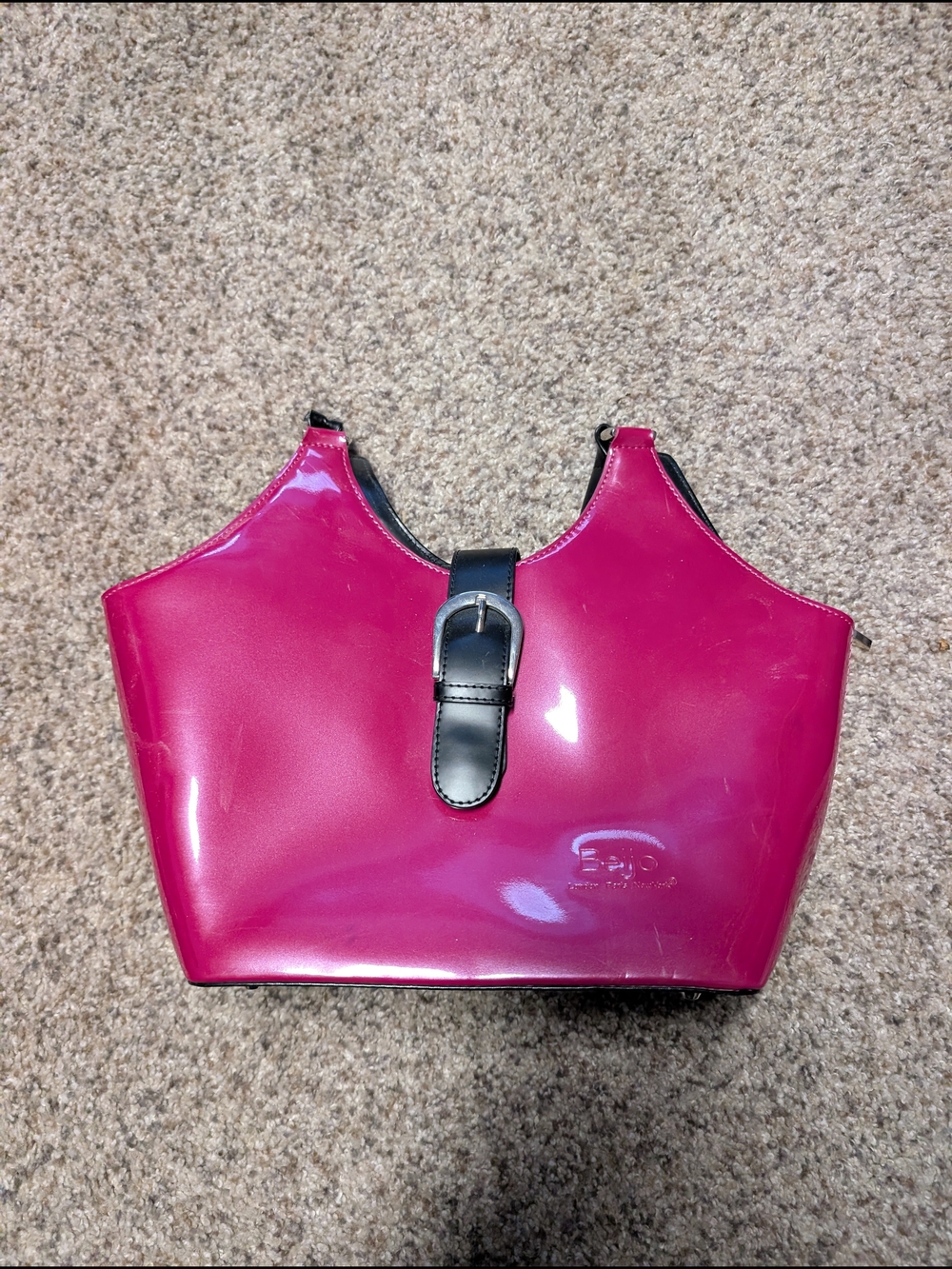 Beijo Pink Women's Tote Bag with Black Buckle